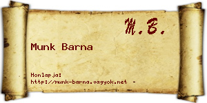 Munk Barna névjegykártya